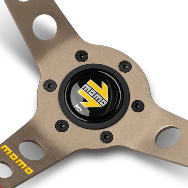 MOMO MOD.07 350 Diam 72 Dish Red Microfiber,Anthracite Anodized Spokes 1 Stripe