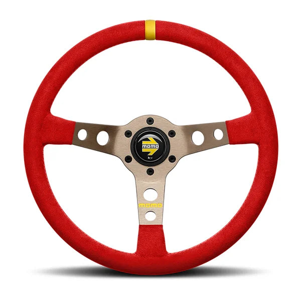 MOMO MOD.07 350 Diam 72 Dish Red Microfiber, Anthracite Anodized Spokes 1 Stripe