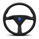 Momo Montecarlo Steering Wheel 350 mm - Black Leather/Blue Stitch/Black Spokes