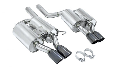 BMW E60 M5 '05-'10 Supremo Exhaust- Black Chrome Rolled Tips - MR-ABE-BE60M5-BC-R+L