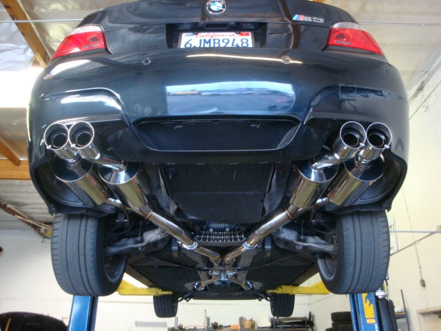 Megan Racing BMW E60 M5 '05-'10 Supremo Exhaust- Black Chrome Rolled Tips - MR-ABE-BE60M5-BC-R+L