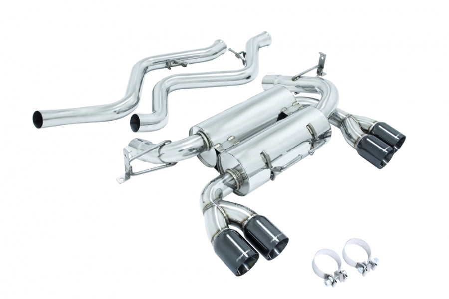 Megan Racing Supremo Exhaust System for BMW E90 M3 Sedan 08-11- Black Chrome Rolled Tips - MR-ABE-BE90M34D-BC