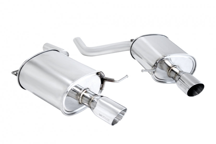 Megan Racing Supremo Exhaust System for BMW F10 5-Series 2011+ - Single Stainless Rolled Tip - MR-ABE-BF10-SRT-RR+RL
