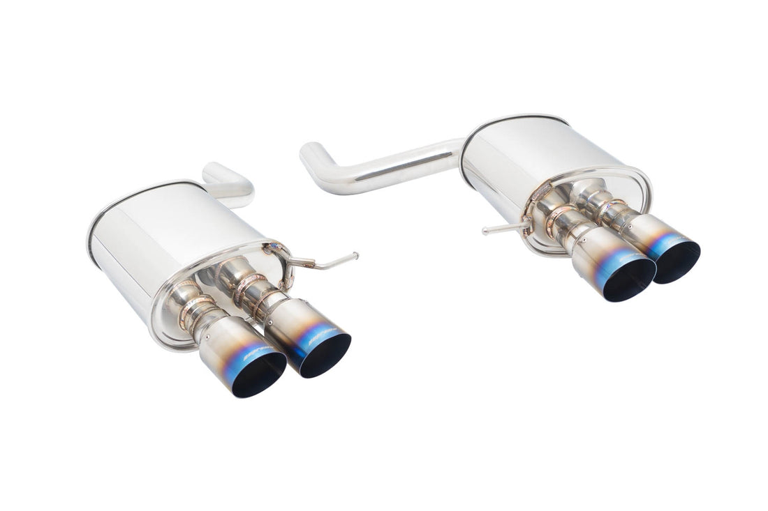 Megan Racing Supremo Exhaust System for BMW F10 2011+ (535i w/ M-Sport Bumper) - Blue Titanium Tips - MR-ABE-BF10V2-BT-RR+RL