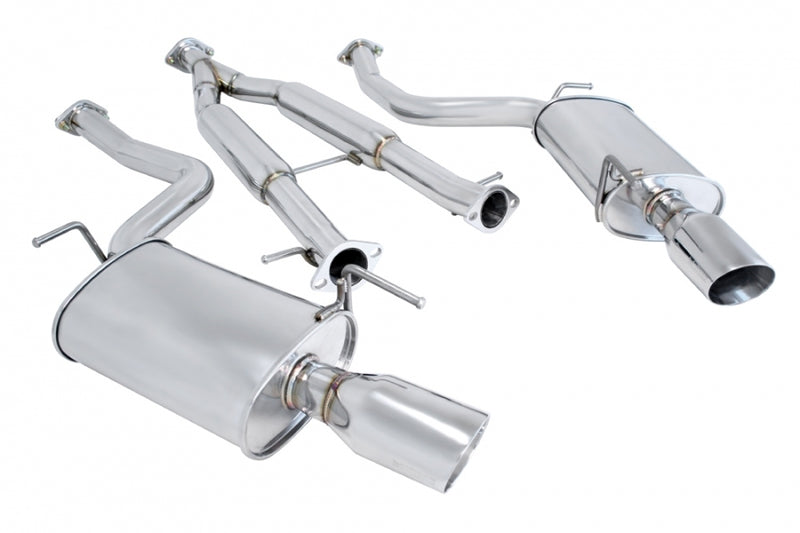 Megan Racing Infiniti G35 07-08 / G37 Sedan 09-13 - Stainless Rolled Tips - OE-RS - MR-CBS-IG094D-SRT-RR+RL+M