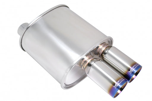 Megan Racing Universal Exhaust F-RT Dual Burnt Tip Muffler - MR-MU-FRT-2-VO