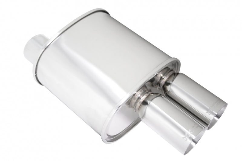 Megan Racing Universal Exhaust F-RT Turbo Dual Tip Muffler - MR-MU-FRT-2T