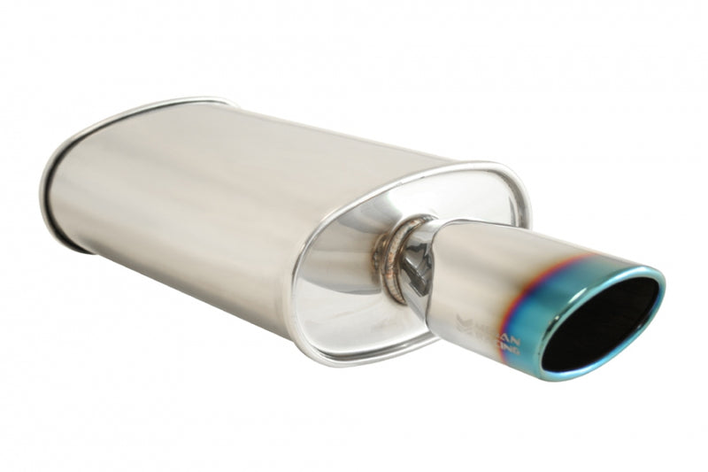 Megan Racing Universal Exhaust O-ST Muffler (Single Oval Burnt Tip) - MR-MU-OST-2
