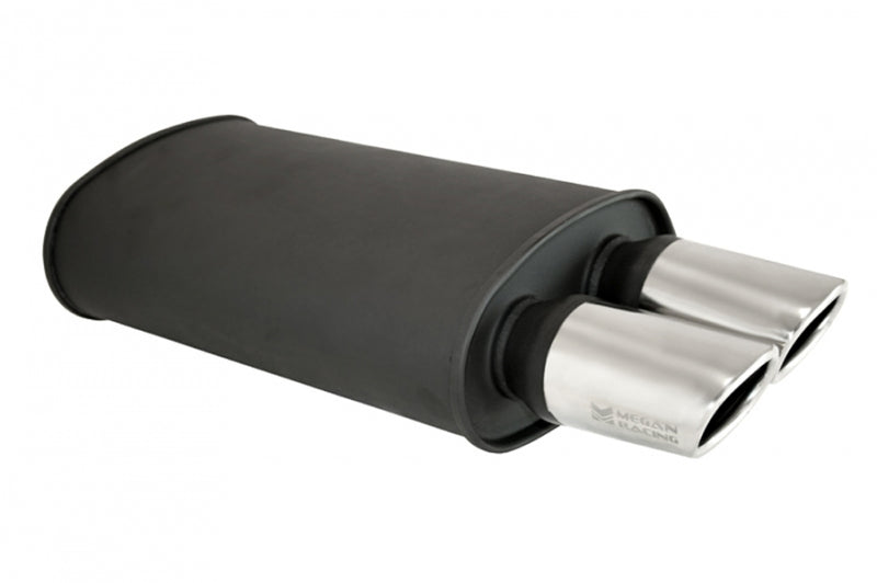 Megan Racing Universal Exhaust O-VA Muffler Black (Dual Oval Tips) - MR-MU-OVA-B