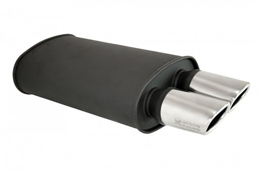 Megan Racing Universal Exhaust O-VA Muffler Black (Dual Oval Tips) - MR-MU-OVA-B