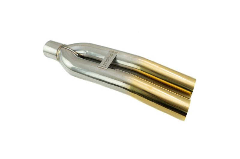 Megan Racing Universal 3" VIP Exhaust Tip Blast Pipe Style (weld-on) - Angled - Gold Tip - MR-UT-D3GD-V2