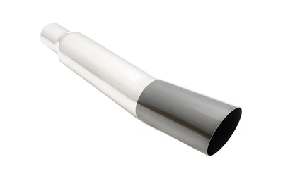 Universal 3" to 4" VIP Exhaust Tips Blast Pipes Style - Single - Angled - Black Chrome Tip - MR-UT-S4-BC-V2