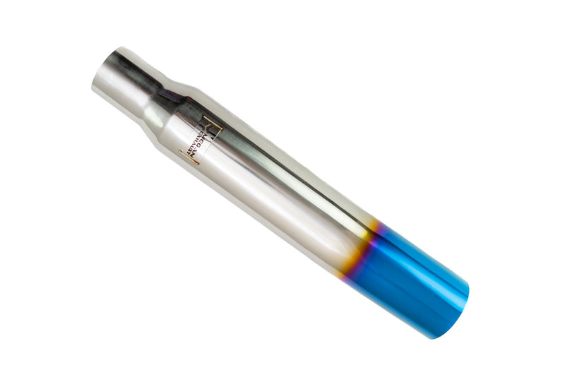 Megan Racing Universal 3" to 4" VIP Exhaust Tips Blast Pipes Style - Single - Angled - Blue Tip - MR-UT-S4-BT-V2