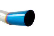 Megan Racing Universal 3" to 4" VIP Exhaust Tips Blast Pipes Style - Single - Angled - Blue Tip - MR-UT-S4-BT-V2