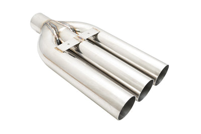 Universal Triple 3" VIP Exhaust Tip Blast Pipe Style (weld-on) - Straight Cut - Stainless Tips - MR-UT-TR3