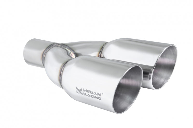 Megan Racing Universal Twin Stainless Steel Chrome 3.5-Inch Tips (2.5-Inch Piping) - Driver Side