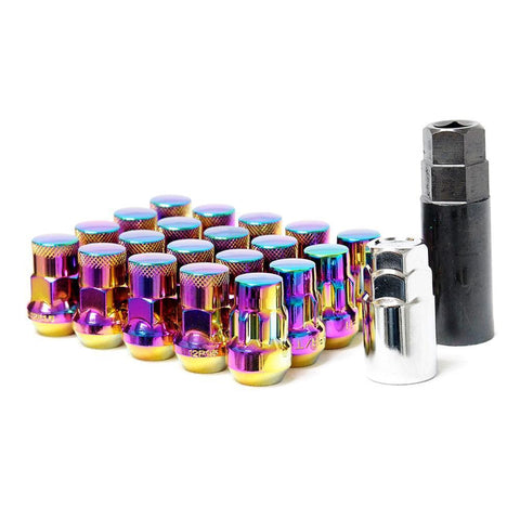 Wheel Mate Muteki SR35 Close End Lug Nuts w/ Lock Set - Neon 12x1.50 35mm