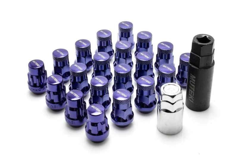 Wheel Mate Muteki SR35 Close End Lug Nuts w/ Lock Set - Purple 12x1.25 35mm