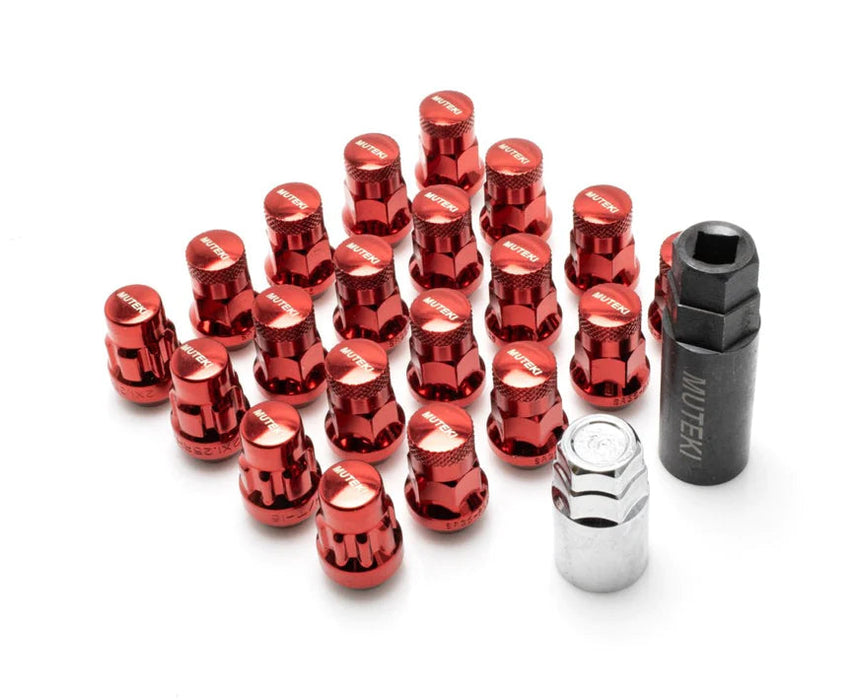 Wheel Mate Muteki SR35 Close End Lug Nuts w/ Lock Set - Red 12x1.25 35mm