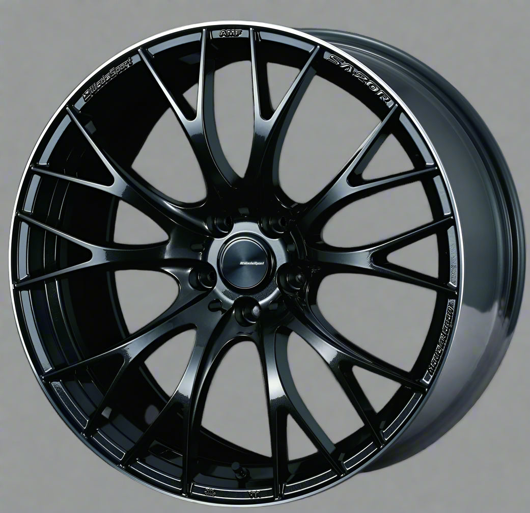 Weds SA-20R Black alloy wheel on a white background