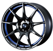 Weds SA-99R rim with black and blue finish on a white background
