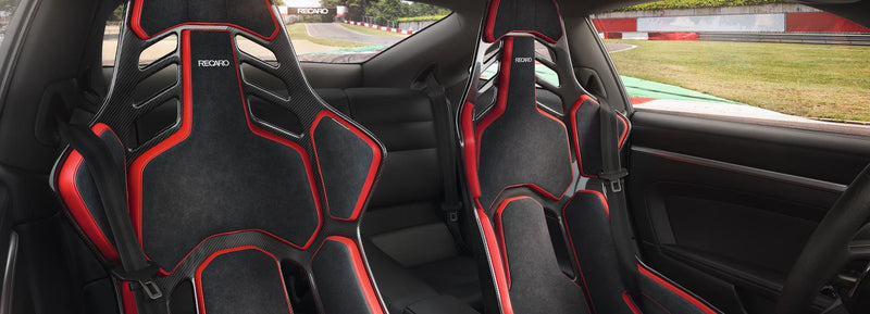 Recaro RS-G Motorsport Seat - Black Leather/Grey Alcantara (4/5/6 Point Belt)