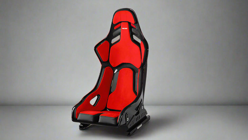 Recaro RS-G Motorsport Seat - Black Leather/Grey Alcantara (4/5/6 Point Belt)