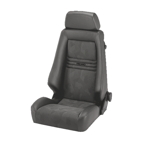 Recaro Specialist M Seat w/ Left Side Leather Armrest - Medium Grey Leather/Grey Artista