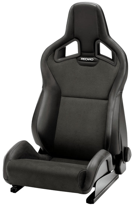 Recaro Sportster CS RH Seat - Black Leather-Leather Black/Silver Logo