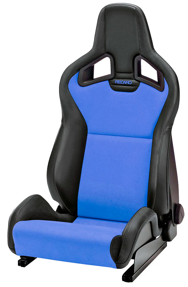 Recaro Sportster CS Driver Seat - Black Vinyl/Suede Blue