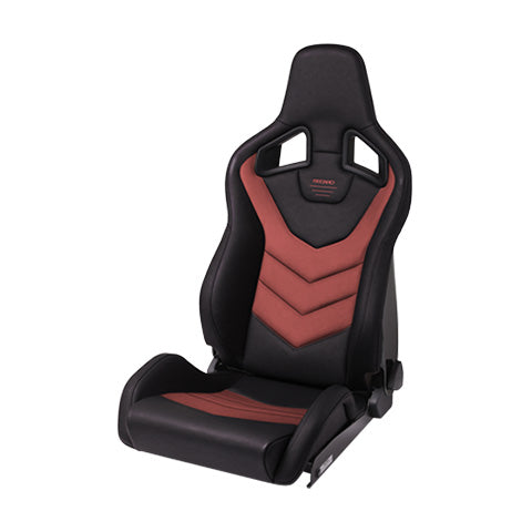 Recaro Sportster GT w/Sub-Hole Driver Seat - Black Vinyl/Red Suede