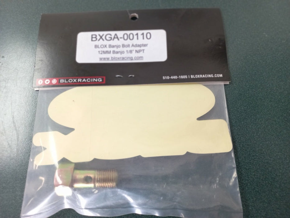 BLOX Racing Banjo Bolt Adapter - 12mm 1/8 NPT