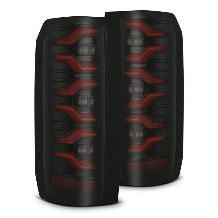 AlphaRex 87-96 Ford Bronco/F-150 Luxx-Series LED Tail Lights - Black