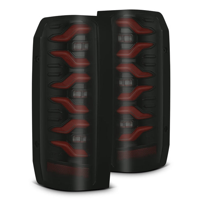 AlphaRex 87-96 Ford Bronco/F-150 Luxx-Series LED Tail Lights - Black