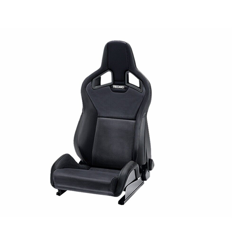 Recaro Sportster CS RH Seat - Black Leather-Leather Black/Silver Logo