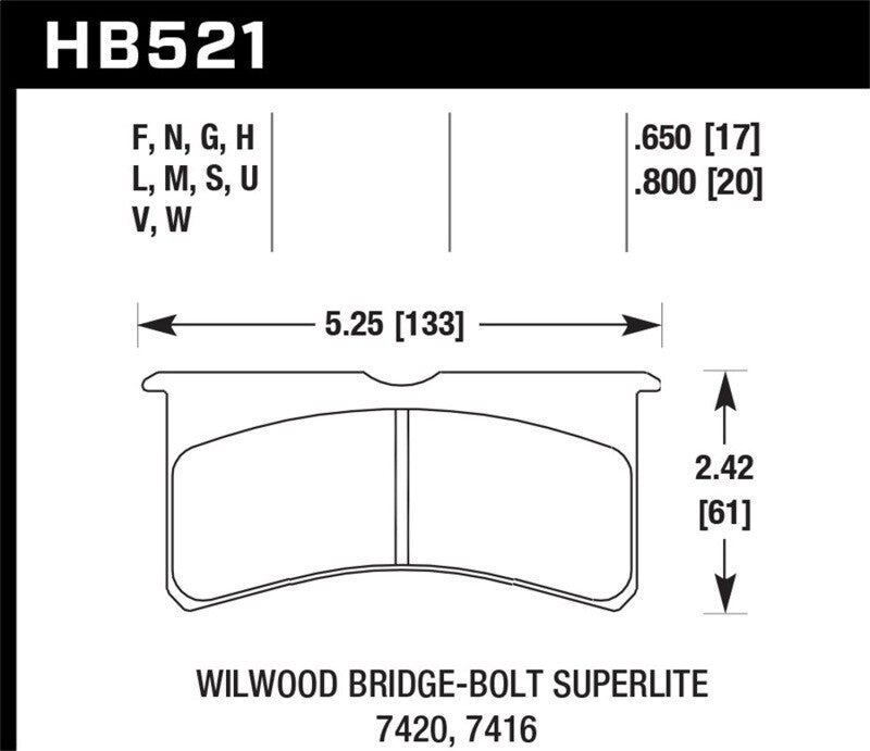 Hawk AP Racing/Wilwood ER-1 Motorsport Brake Pads