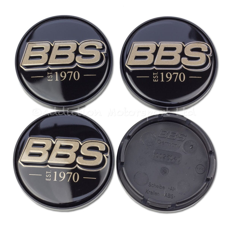 BBS LOGO Center Cap Set 56mm Black/Bronze EST. 1970