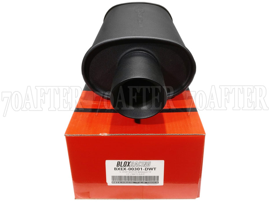 BLOX Racing 3 inch SL Sport Muffler - Matte Black