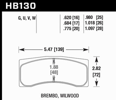 Hawk AP Racing/Wilwood ER-1 Motorsport Brake Pads