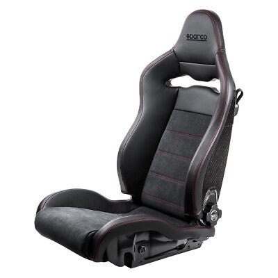 Sparco Seat SPX Special Edition Black/Red w/ Gloss Carbon Shell - Left