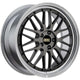 BBS LM 17x7.5 5x114.3 ET38 Diamond Black Center / Diamond Cut Lip Wheel PFS/Clip Required