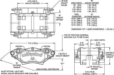 Wilwood 1.62 BNDLR Caliper .81 Rotor Ano