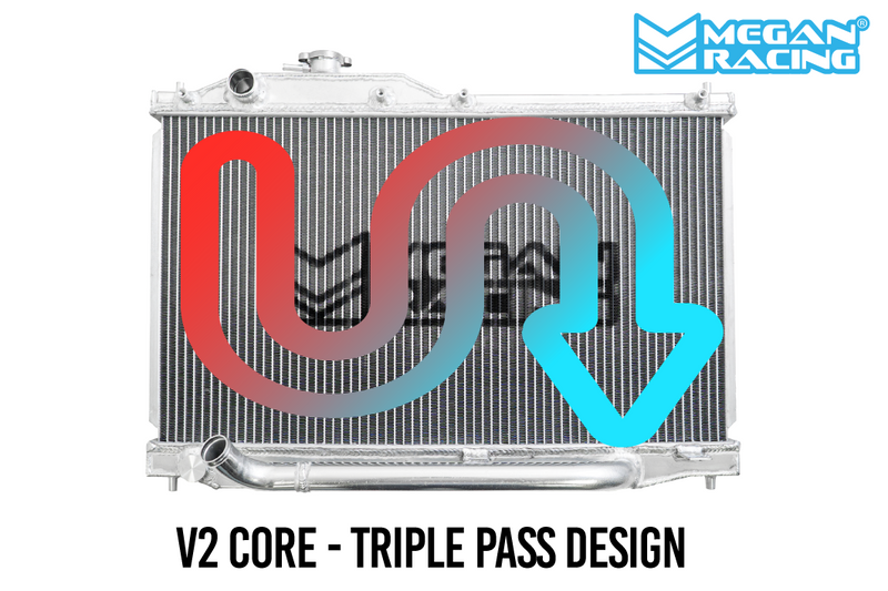Megan Racing Honda S2000 00-09 V2 Radiator (Triple Pass) - MR-RT-S2K-V2