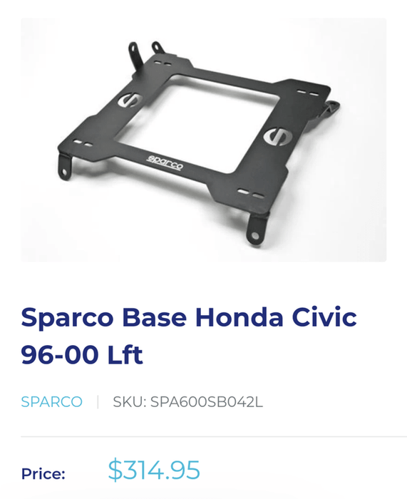 Sparco Base Honda Civic 96-00 Lft