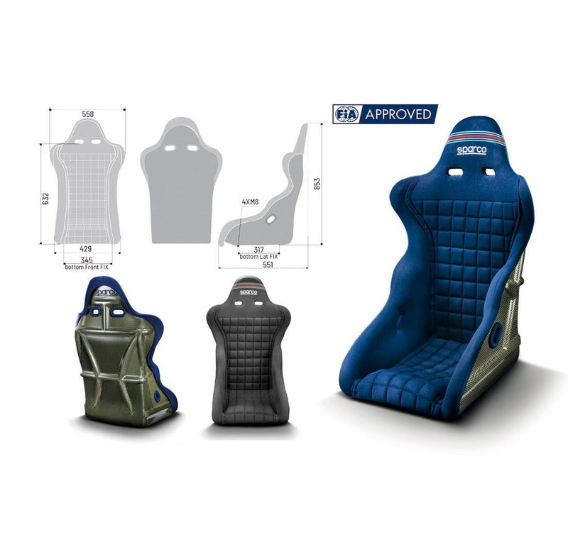 Sparco Seat Legend Martini-Racing Blue