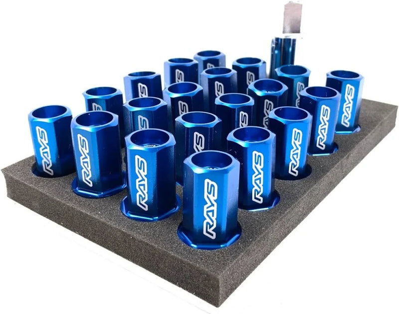 Rays Dura-Nut L32 Straight Type 12x1.25 Lug Nut Set 16 Lug 4 Lock Set - Blue