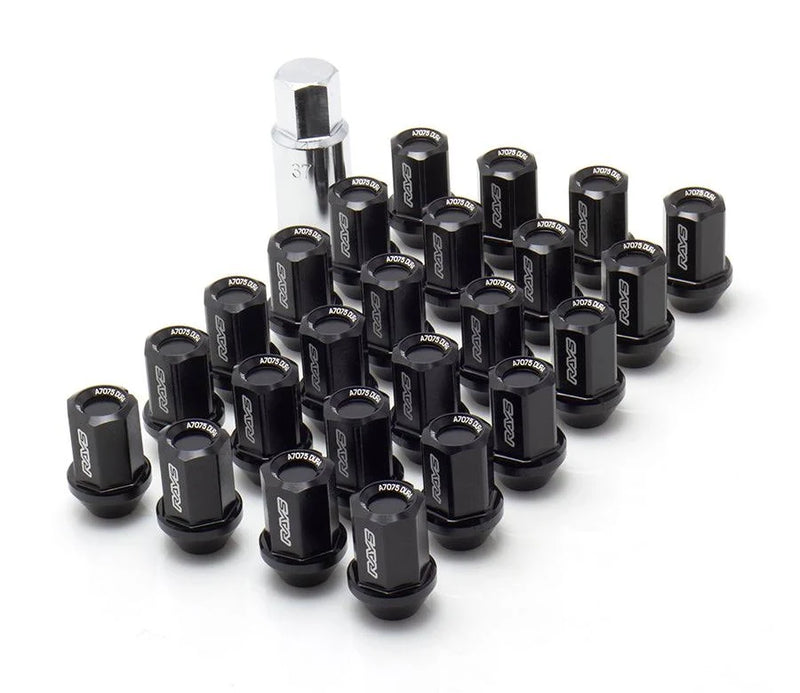 Rays Dura-Nut L37 Straight Type 6H 12x1.25 Lug Nut Set 20 Lug 4 Lock Set - Black