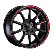 SSR GTV05 5x114.3 18x8.0 Offset 38 Flat Black w/ Red Line