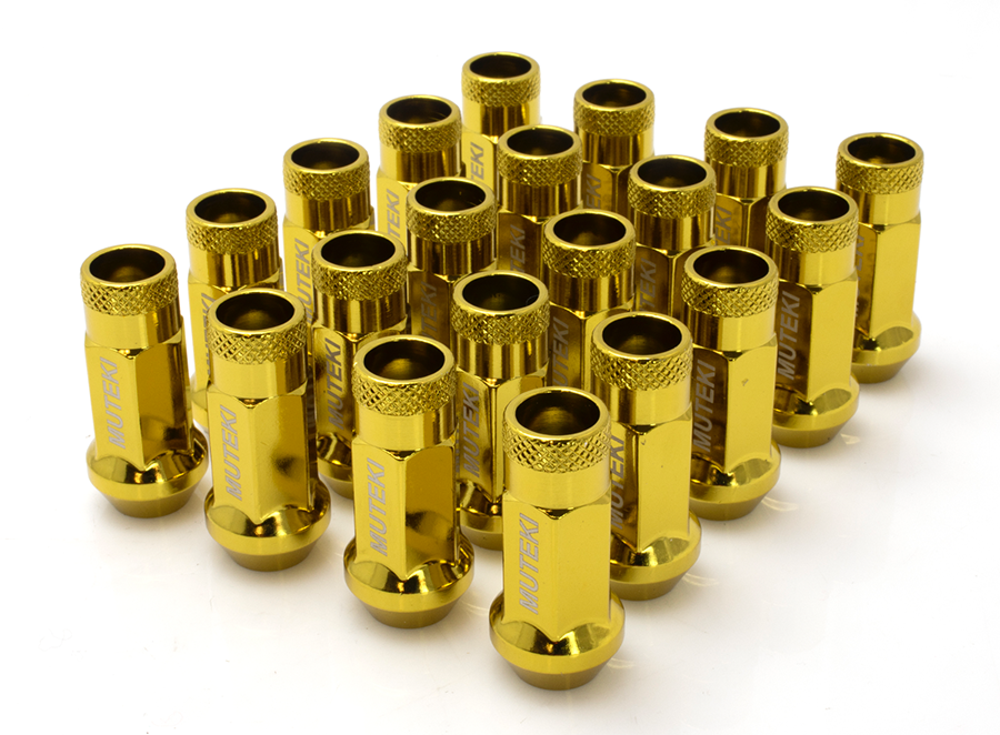 Wheel Mate Muteki SR48 Open End Locking Lug Nut Set of 4 - Gold Chrome 12x1.25 48mm