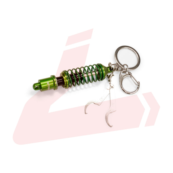 Tein Damper Keychain with Wrench - Green/Black